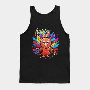 Cute Turkey Thanksgiving Vintage Splash Tank Top